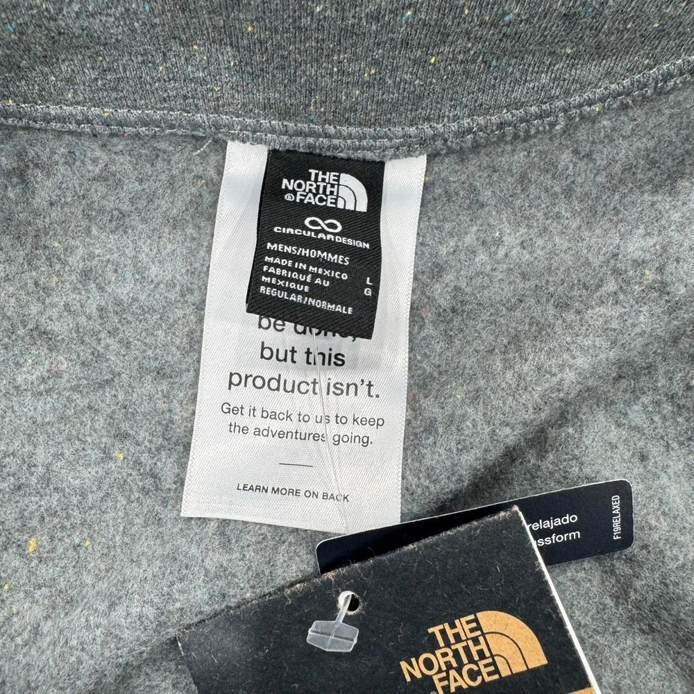 NWT The North Face Regrind 1/4‎ Zip Pullover L Sweater Grey Golf Mens